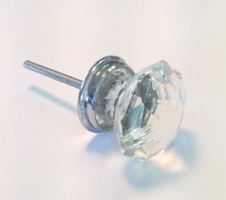 Annette Glass Silver Knob Pulls & Knobs Style 1